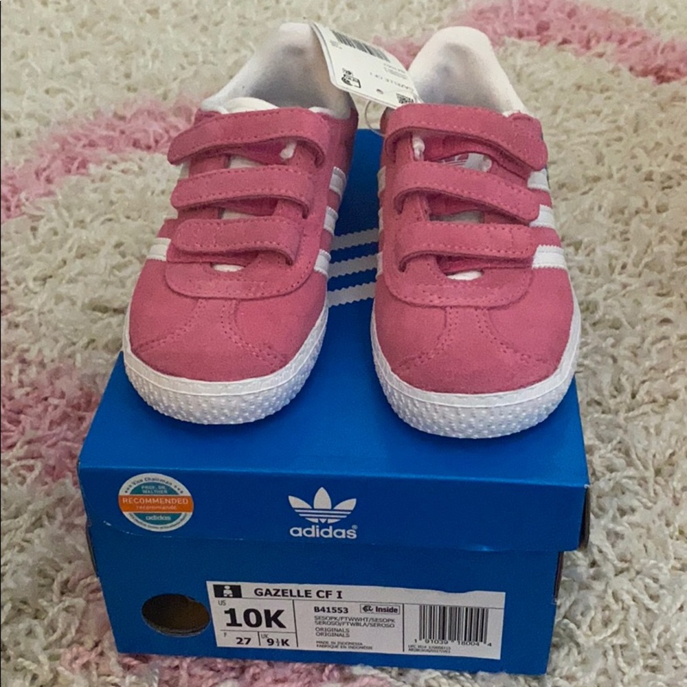 Adidas Gazelle CF I Girls Pink Sz 10K NIB NWT